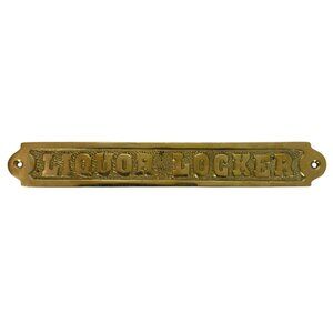 Vintage Brass Liquor Locker Plaque Wall Mount By Moby Dick Specialties India
